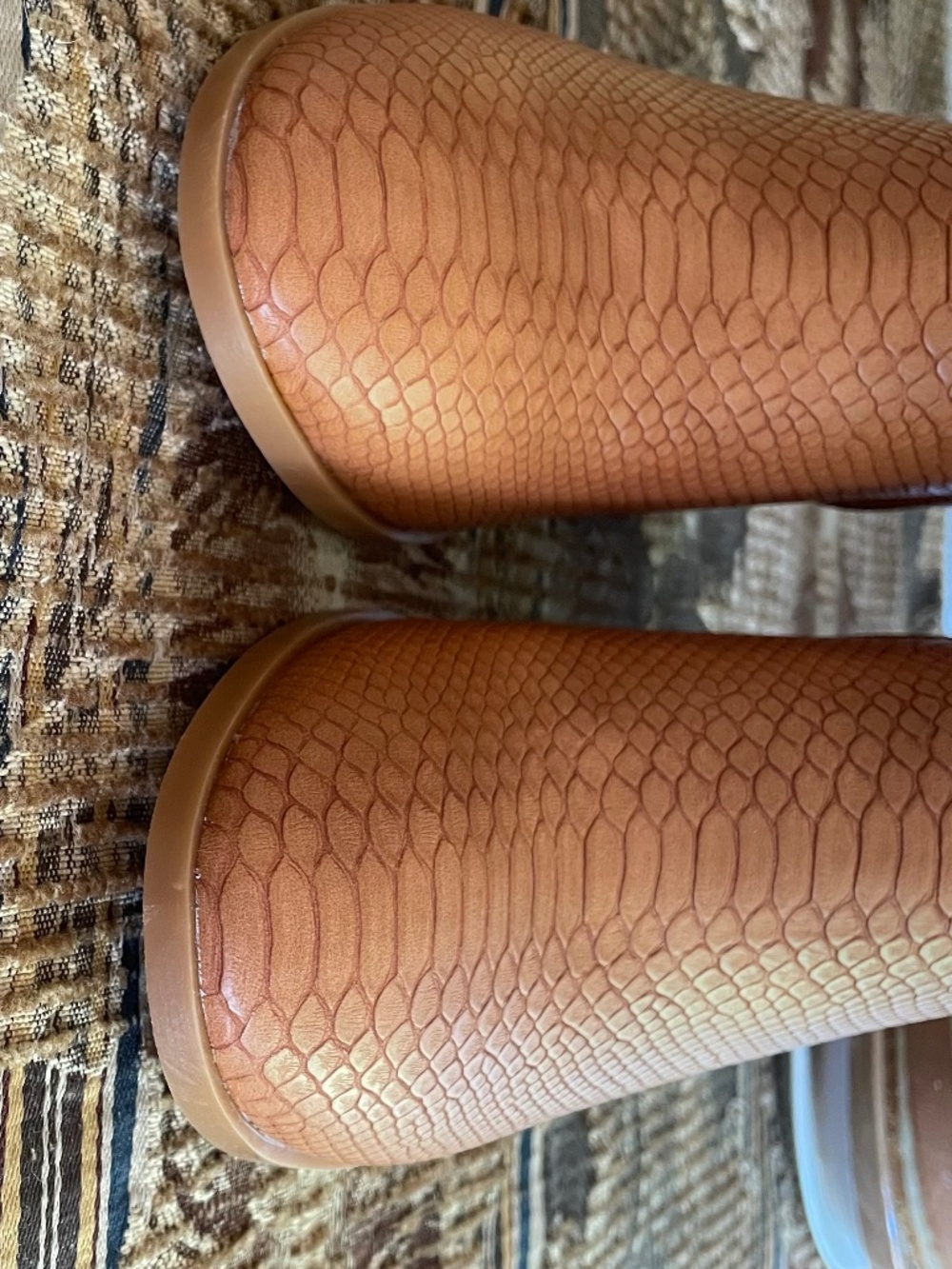 🔥NWT Faux Snakeskin Ankle Boots Neutral Brown/Tan with Shoebox Size 7 - Picture 5 of 10